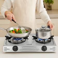 Estufa de Mesa 2 Puestos en Acero Inoxidable - Alta Potencia