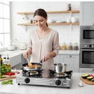 Estufa de Mesa 2 Puestos en Acero Inoxidable - Alta Potencia